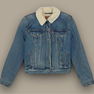 Levi’s Medium Wash Original Sherpa Trucker Jacket Size Small